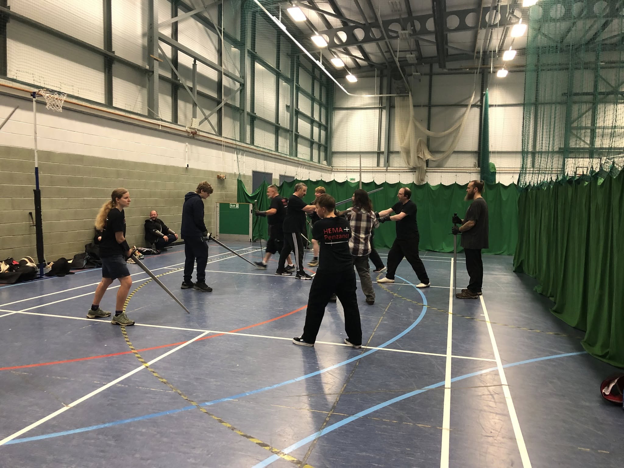 Busy training session with multiple pairs drilling