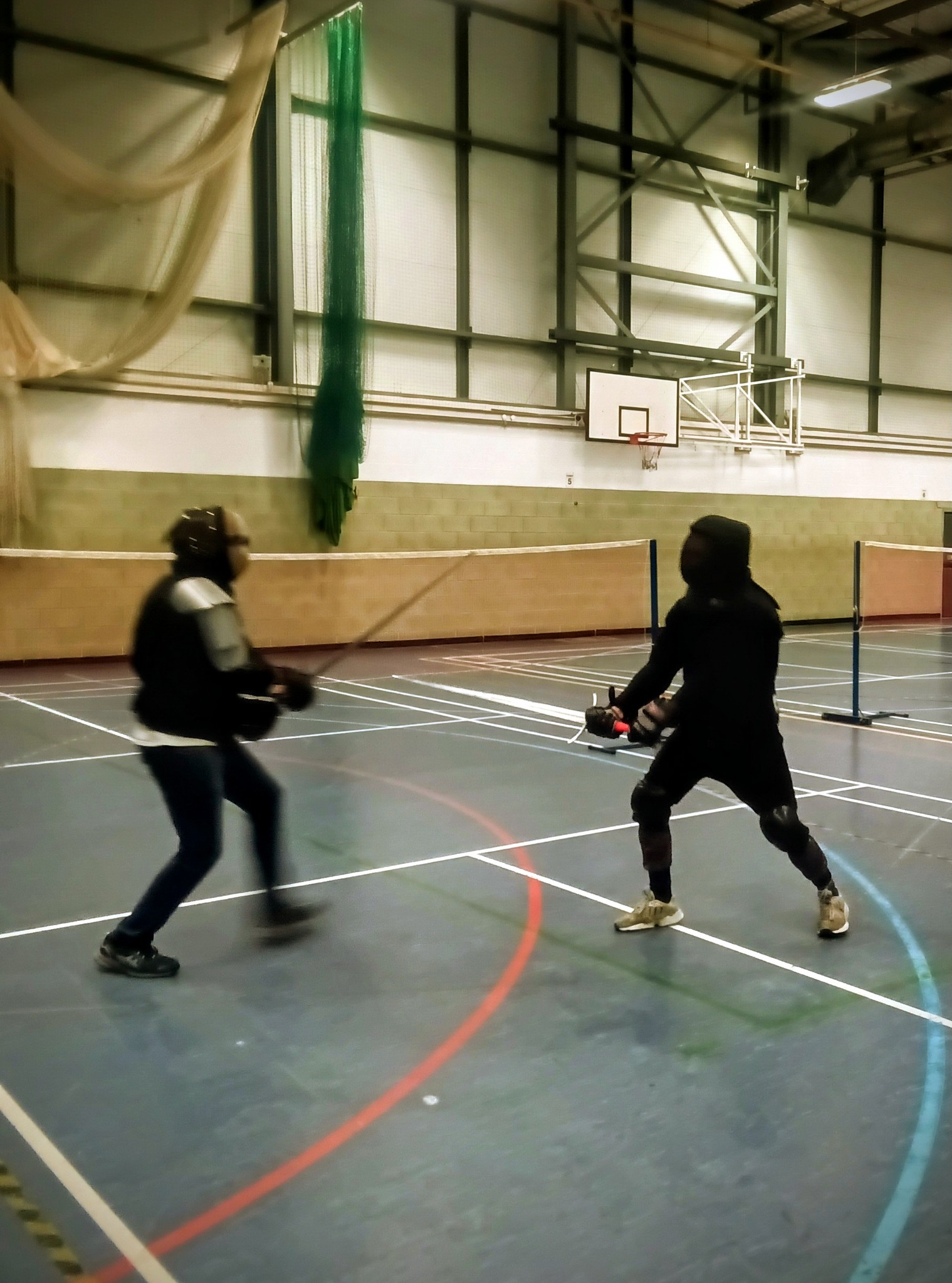 Sparring with motion blur showing speed of movement