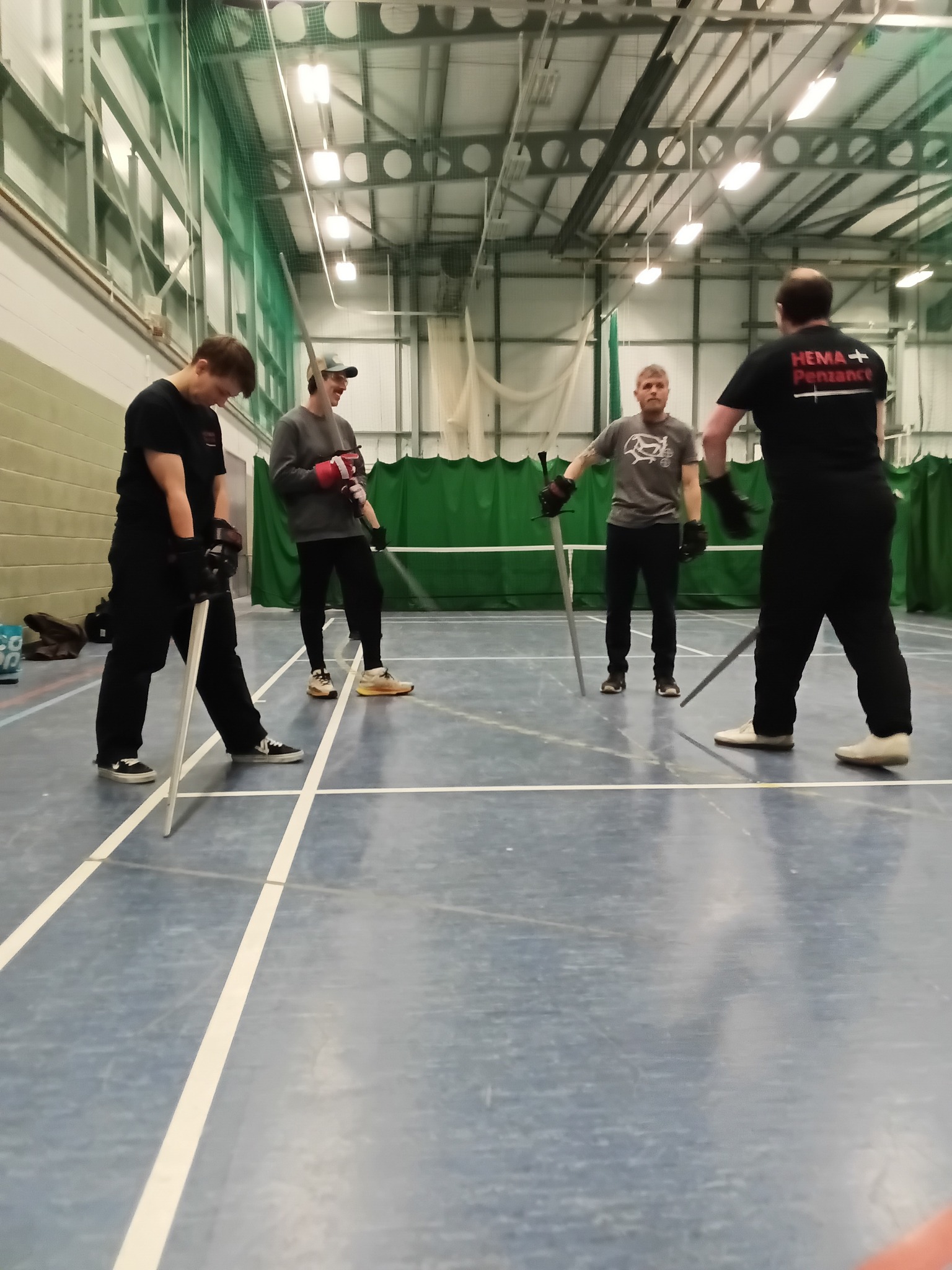 Paired technique practice with longswords